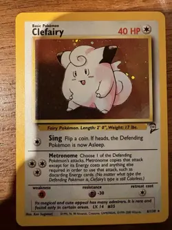 2001 Base Set 2 Clefairy Holo #6/130 Rare WOTC Pokemon Card TCG LP/NM - Image 1