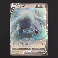 Pokemon TCG Card Lugia V 138/195 SWSH Silver Tempest Full Art Holo Rare - NM - Image 1