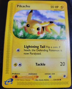 Pikachu # 124/165 Expedition Base Set Pokemon TCG Game Trading Cards LP - Image 1