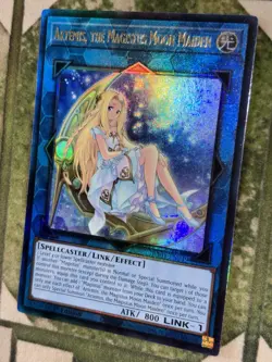 YuGiOh ARTEMIS, THE MAGISTUS MOON MAIDEN Prismatic Ultimate Rare RA01-EN049 - Image 1