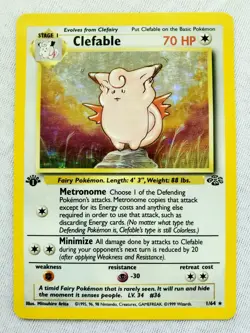 1ST EDITION CLEFABLE 1/64 Jungle Set Holo Rare Vintage 1999 Pokemon Card - Image 1