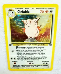 1ST EDITION CLEFABLE 1/64 Jungle Set Holo Rare Vintage 1999 Pokemon Card - Image 3