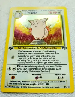 1ST EDITION CLEFABLE 1/64 Jungle Set Holo Rare Vintage 1999 Pokemon Card - Image 5