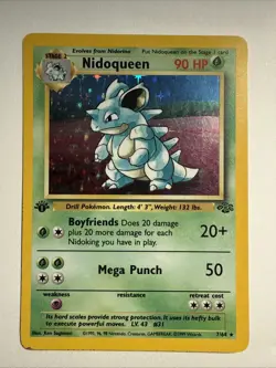 Nidoqueen 7/64 1st Edition Jungle Holofoil Pokemon Card MP - Image 1
