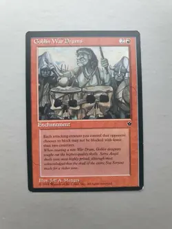 Goblin War Drums MTG Fallen Empires (1994) Common Red Enchantment NM - Image 1