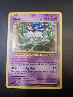 Pokemon Mew 53/108 Evolutions Holo Rare Basic 40 HP English TCG Card 2016 NM - Image 1