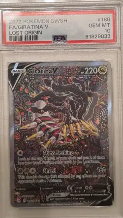 Pokemon 2022 SWSH11 Lost Origin Giratina V 186/196 Alt Full Art Holo PSA 10 - Image 1