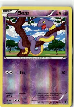 2014 XY BASE SET EKANS 47/146 REVERSE HOLO - Image 1