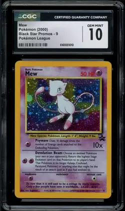 Pokemon Mew #9 Holo Black Star Promo Card CGC 10 Gem Mint - Image 1
