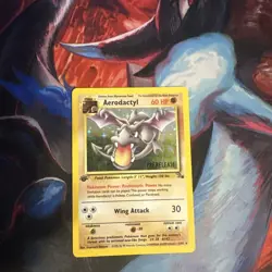 Pokemon TCG Aerodactyl Fossil 1st Edition Holo Prerelease Rare - Image 1