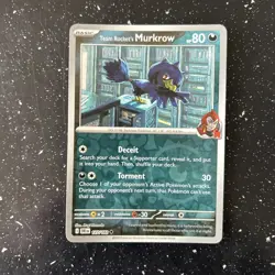 Pokemon TCG Team Rocket's Murkrow Destined Rivals 127/182 Reverse Holo - Image 1