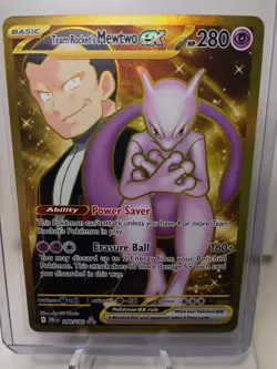 Pokemon Team Rocket's Mewtwo ex Destined Rivals Hyper Rare Holo 240/182 NM - Image 1