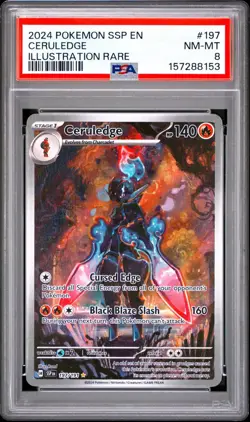 2024 POKEMON SSP EN-SURGING SPARKS ILLUSTRATION RARE #197 CERULEDGE PSA 8 - Image 1