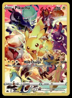 PIKACHU - 160/159 Secret Rare Crown Zenith SWSH Pokemon - Image 1