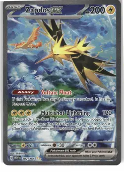 Zapdos ex 202/165 Special Illustration Rare 151 Pokemon Near Mint - Image 1