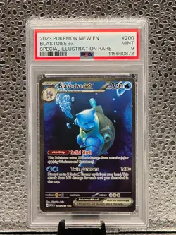 2023 Pokemon Mew EN-151 Special Illustration Rare #200 BLASTOISE EX PSA 9 - Image 1