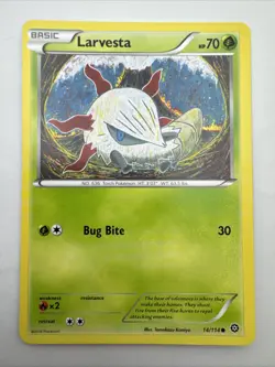 Pokemon - Larvesta 14/114 - Steam Siege - Tomokazu Komiya - Near Mint - Image 1