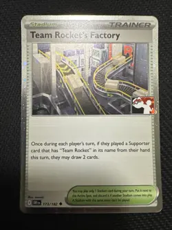 Team Rocket's Factory 173/182 Prize Pack Series 8 Play Pokemon Stamped - NM - Image 1