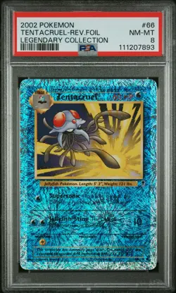 2002 Pokemon Tentacruel Legendary Collection Reverse Holo Foil PSA 8 Low Pop 166 - Image 1