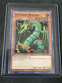 Yugioh Thunder Dragon HISU-EN046 1st Super LP - Image 1