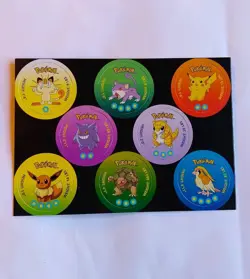 Pokemon Tazo POGs Unpunched Card Sheet 1998 Battle Disc Cardboard Nintendo Uncut - Image 1