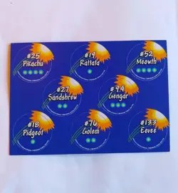 Pokemon Tazo POGs Unpunched Card Sheet 1998 Battle Disc Cardboard Nintendo Uncut - Image 2