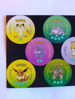 Pokemon Tazo POGs Unpunched Card Sheet 1998 Battle Disc Cardboard Nintendo Uncut - Image 3