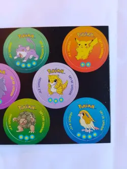 Pokemon Tazo POGs Unpunched Card Sheet 1998 Battle Disc Cardboard Nintendo Uncut - Image 4