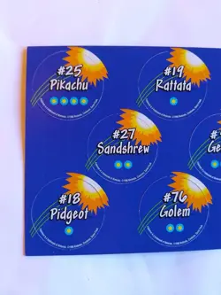 Pokemon Tazo POGs Unpunched Card Sheet 1998 Battle Disc Cardboard Nintendo Uncut - Image 5