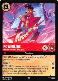 Powerline - World's Greatest Rock Star 110/204 Fabled Disney Lorcana - Foil - Image 1