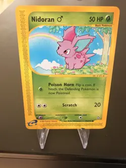 Nidoran M 096/147 Aquapolis Common Near Mint Vintage Pokemon Card e-Reader (NM) - Image 1