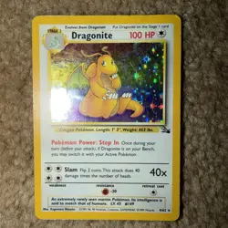 Pokemon TCG Dragonite Fossil Holo Unlimited Rare Card 4/62 - Image 1