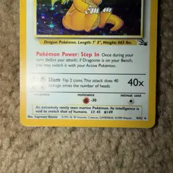 Pokemon TCG Dragonite Fossil Holo Unlimited Rare Card 4/62 - Image 3