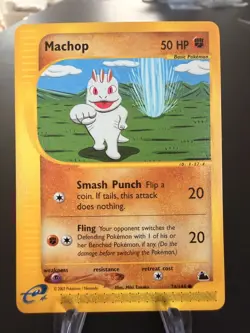 Machop 74/144 Skyridge Common Non-Holo Pokemon Card Vintage WOTC e-Reader NM - Image 1