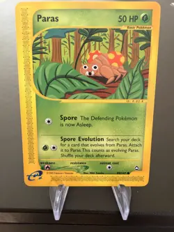 Paras 99/147 Aquapolis Pokemon Card Near Mint Vintage e-Reader Common WOTC NM - Image 1