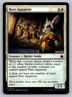 Hare Apparent 15 Common Foundations Magic: The Gathering Near Mint - Image 1