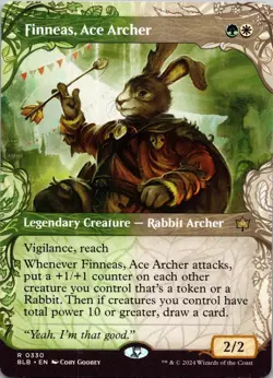 Finneas, Ace Archer (Showcase) 330 Rare Bloomburrow MTG NM - Image 1