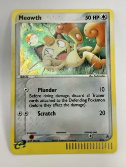 Pokemon 2003 MEOWTH #013 Holo Rare Black Star Promo Nintendo Excellent Card - Image 1