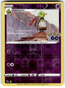 Pokemon Go TCG Card NM/M 033/078 Xatu Reverse Holo - Image 1