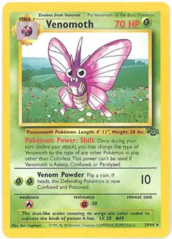 Pokemon Card - Jungle 29/64 - VENOMOTH (rare) *NM/Played* - Image 1