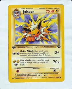 Jolteon 1st Edition 20/64 - Jungle Pokemon TCG 1999 WOTC - Image 1