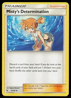 Misty's Determination 62/68 Uncommon Hidden Fates Pokemon Near Mint - Image 1