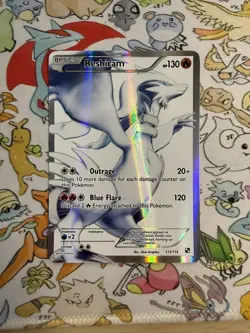 Pokemon TCG 2011 Reshiram 113/114 Black White Holo Full Art Ultra Rare NM Mint - Image 1