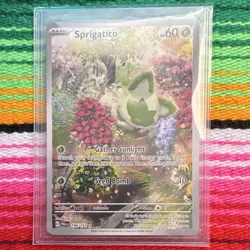 Pokemon TCG Sprigatito 196/193 Paldea Evolved Illustration Rare FA Holo English - Image 1