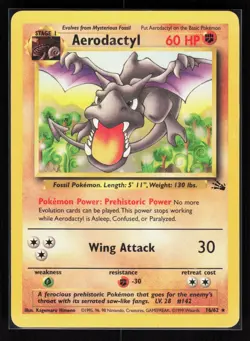 Aerodactyl (16) Unlimited Rare Pokemon Fossil 16/62 HP - Image 1
