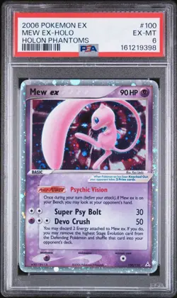 2006 POKEMON EX HOLON PHANTOMS #100 MEW EX-HOLO PSA 6 - Image 1