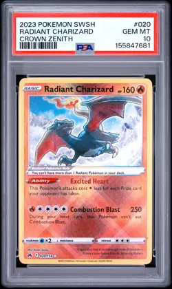 2023 Charizard PSA 10 Pokemon TCG 020/159 Crown Zenith Radiant Holo Gem Mint - Image 4
