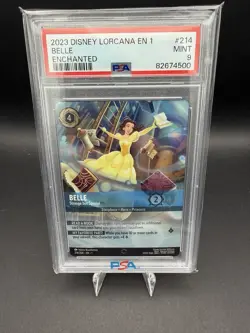 Disney Lorcana The First Chapter EN1 - Belle Strange But Special Enchanted PSA 9 - Image 1