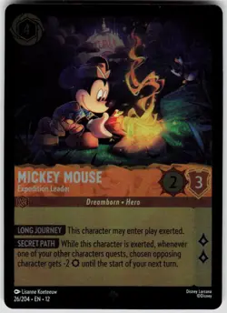 Mickey Mouse Expedition Leader Foil 26/204 Wilds Unknown Disney Lorcana - Image 1