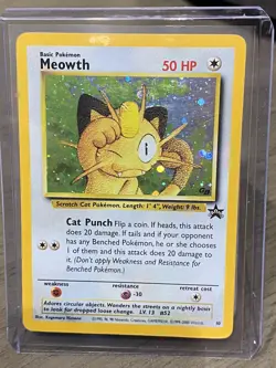 MEOWTH Black Star GameBoy Promo #10 Holo Rare Pokemon Card WOTC GB - Image 1